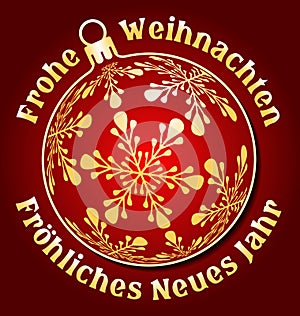 German Merry Christmas and Happy New Year background