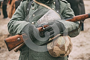 German military ammunition of a German soldier at World War II.