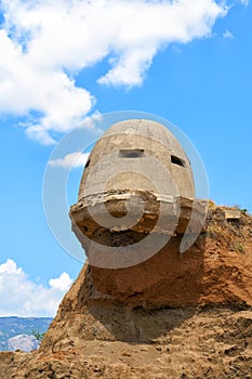 German military bunker near the Corinth Canal in Greece