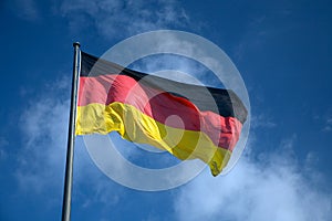 German national flag waving in the breeze