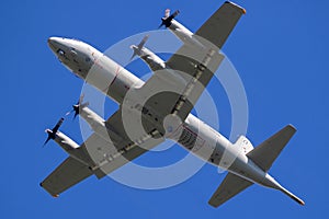 German Navy Lockheed P-3 Orion patrol aircraft in flight. Germany - June 13, 2019