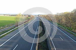 german nearly empty highway with two lines