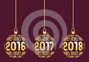 German New Year elements for years 2016-2018