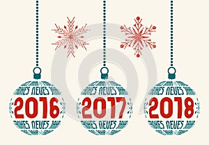 German New Year graphic design elements 2016-2018