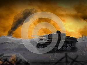 A German panzer tank