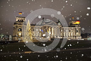 German parliament at christmas time
