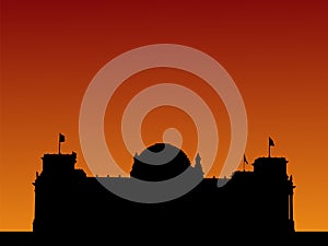 German Parliament at sunset