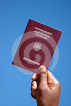 German Passport hand