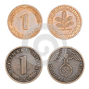 German pfennig coins
