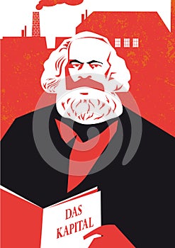 German philosopher Karl Marx illustration