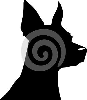 German Pinscher Black Silhouette Generative Ai