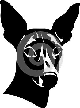 German Pinscher Black Silhouette Generative Ai