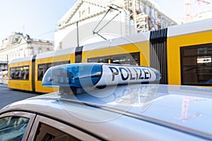 German police blue light bar