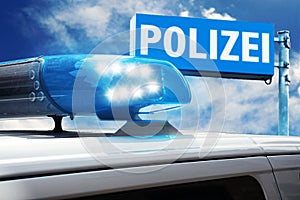 German police car in action