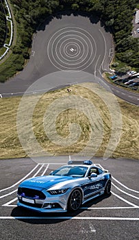 German police car at airfield