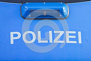 German police car text translation: police