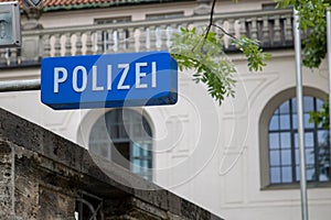 German police polizei sign in munich/germany