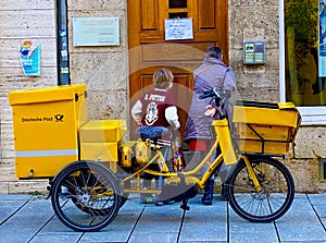 German post bicycle on the street