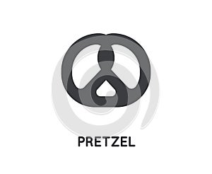 German Pretzel Icon. Glyph Sihouette.