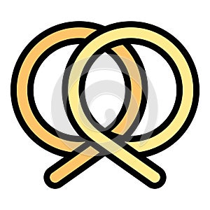 German pretzel icon vector flat
