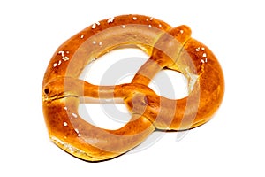 German pretzel (Bretzel) on white photo