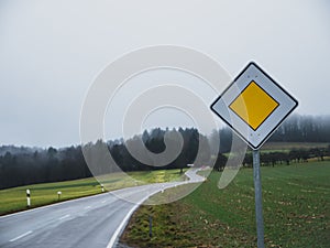 German Priority Road Sign