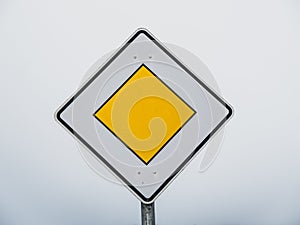 German Priority Road Sign