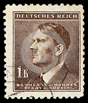 GERMAN REICH. Circa 1939 - c.1944: A postage stamp with portraying of Adolf Hitler