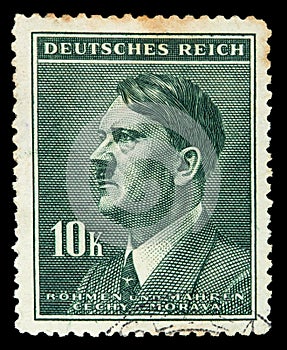 GERMAN REICH. Circa 1939 - c.1944: A postage stamp with portraying of Adolf Hitler