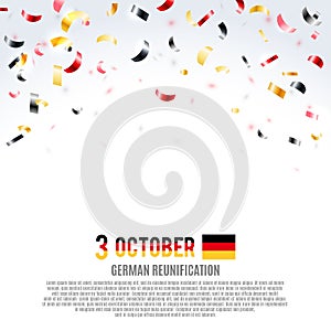 German Reunification Day background. Vector illustration.