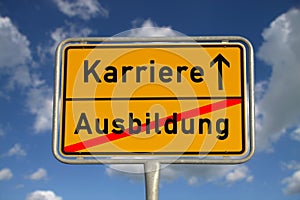 German road sign apprenticeship and career photo