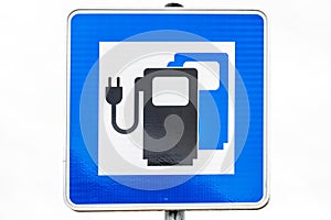 German road sign: parking for electric vehicles only