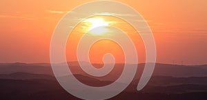 German rothaargebirge forest sundown