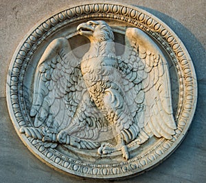 German round stone Eagle emblem