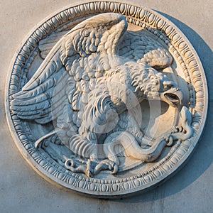 German round stone Eagle emblem