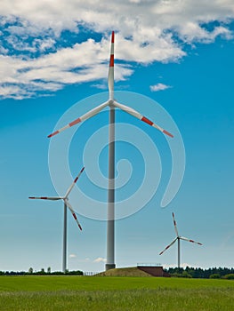 German Rural Hill Windturbines