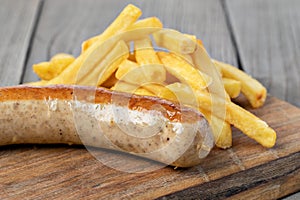 German sausage and potato fry
