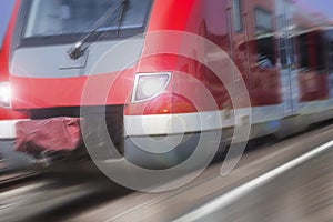 German sbahn train speeding