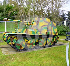 German self-propelled artillery Wespe camouflage color. 2 World War II.