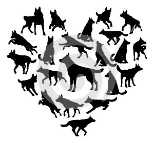 German Shepard Alsatian Dog Heart Concept