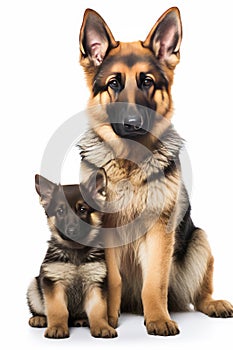 German Shepard Dog with Puppy_AI