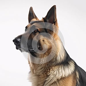 German Shepherd Dog breed dog isolated on a clean white background