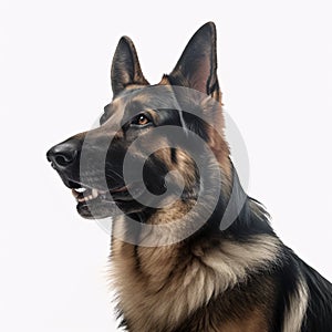 German Shepherd Dog breed dog isolated on a clean white background