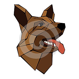 German Shepherd dog head realistic