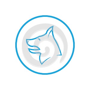 German Shepherd Dog Head Symbol Round Flat Icon