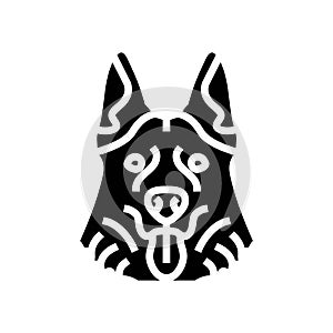 german shepherd dog puppy pet glyph icon vector illustration