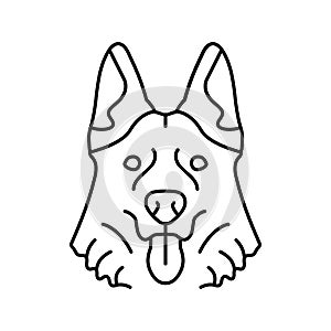 german shepherd dog puppy pet line icon vector illustration