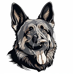 German Shepherd Dog Silhouette Vector Illustration For Laser Cut