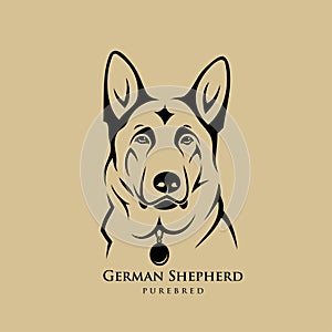 German Shepherd dog - vector illustration