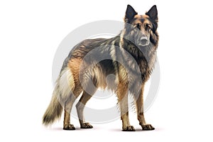 German Shepherd standing, isolated on white.